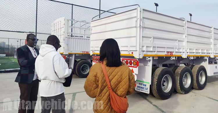 Grain Tri Axle Trailer with Board for Sale in Zimbabwe