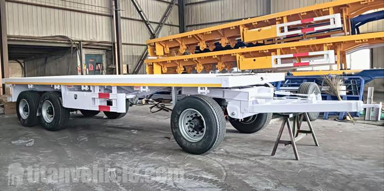 Tri Axle Flatbed Drawbar Trailer for Sale in Tanzania