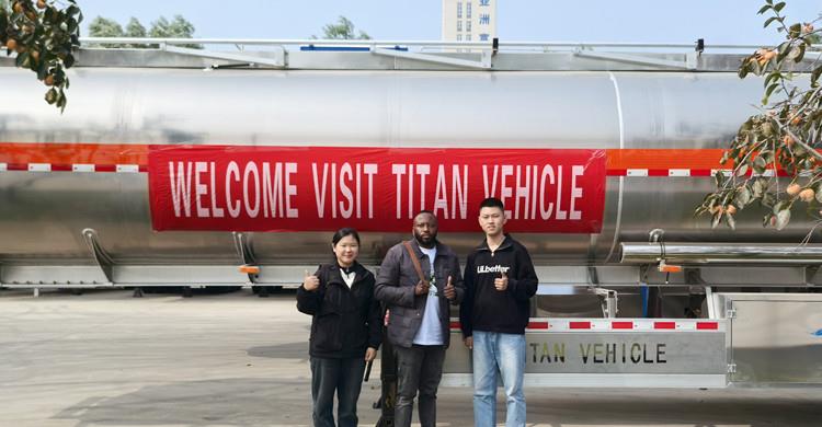 Jamaican Customer Vist TITAN to Purchase Aluminum Tanker Semi Trailer