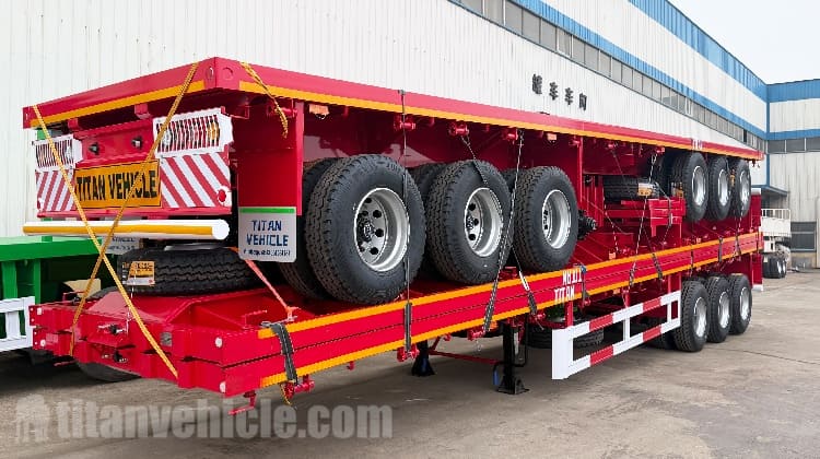 Tri Axle Flatbed Truck Trailer for Sale in Algeria