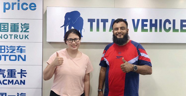 Customer from Mozambique Visit TITAN to Buy Fence Cargo Semi Trailer