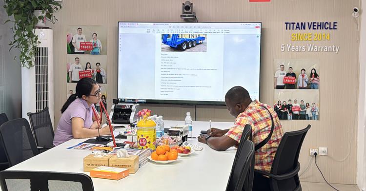 Liberian Client Visit TITAN to Purchase 60 Ton Low Bed Semi Trailer