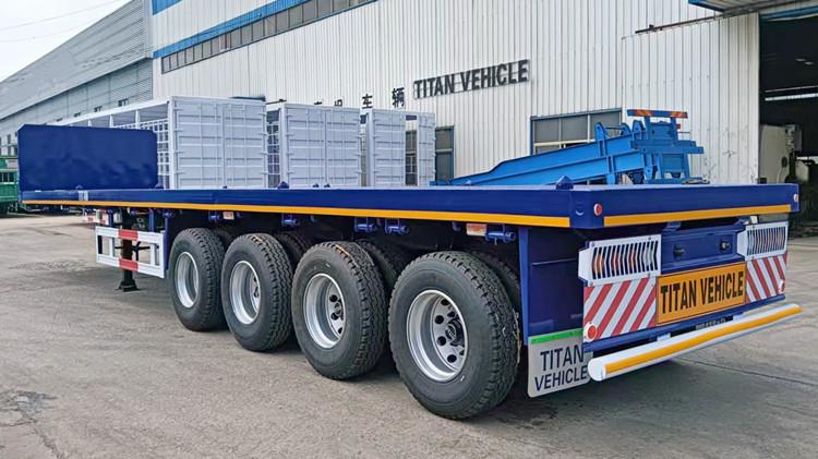 4 Axle 12.5M Flatbed Trailer with Front Board for Sale in Saint Lucia
