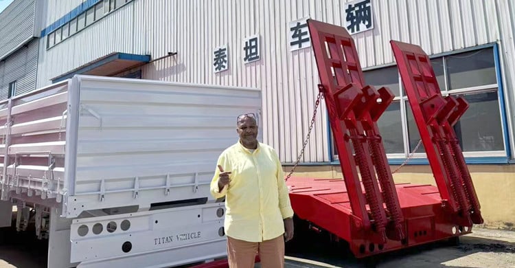 Zambian Customer Visit TITAN to Buy Tri Axle Grain Semi Trailer