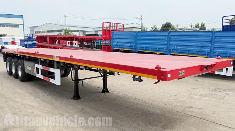 Tri Axle12M Flatbed Trailer for Sale in Tanzania