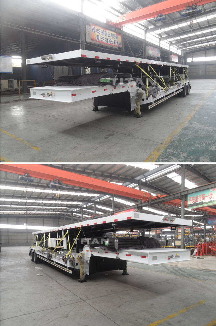 3 axle flatbed trailer and lowbed trailer