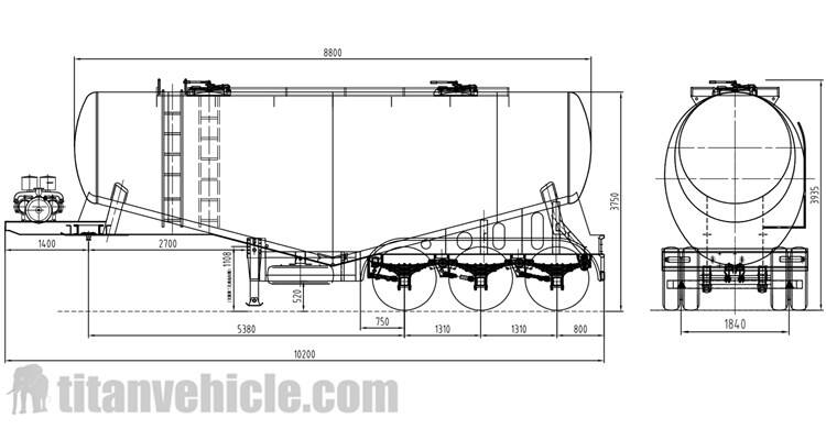 Drawing of Cement Tanker Trailer