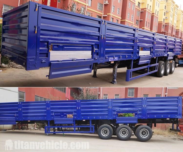 3 Axle Flatbed Trailer with Side Wall