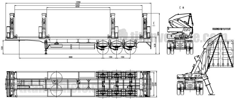 Drawing of 40Ft Side Loader Container Trailer Price