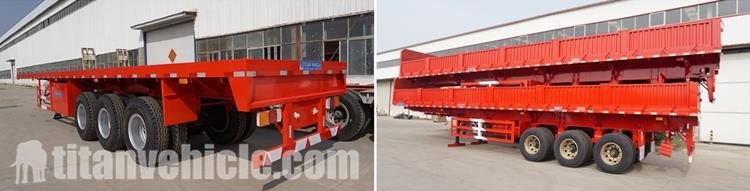 Facatory Show of 20/40Ft Flatbed Trailer/3 Axle Side Wall Trailer