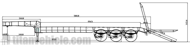 Drawing of 3 Axle Lowbed Trailer Manufacturer