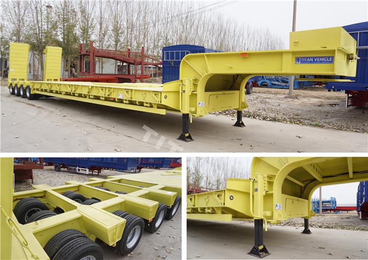 4 Line 8 Axle 150 Ton Heavy Load Low Bed Trailer Testing in Factory