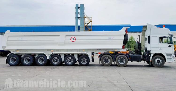 6 Axle Dump Truck Trailer for Sale with Capacity 80 Ton
