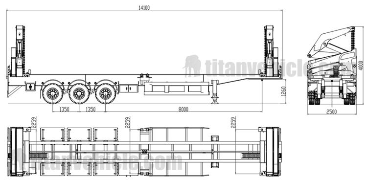 Drawing of 37 Ton Container Loading Trailer
