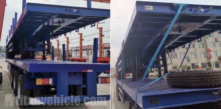 3 Axle 25M Extendable Flatbed Trailer for Sale In Chile