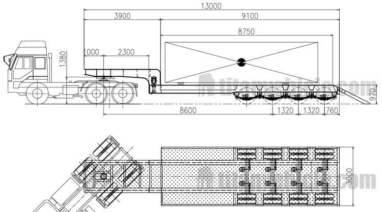 3/4 Axle 60 Ton Low Bed Trailer for Sale Nigeria