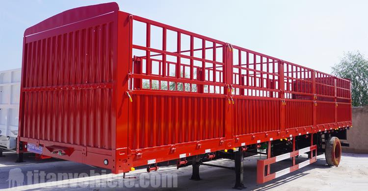 Tri Axle 40 Ton Fence Cargo Semi Trailer for Sale in Benin
