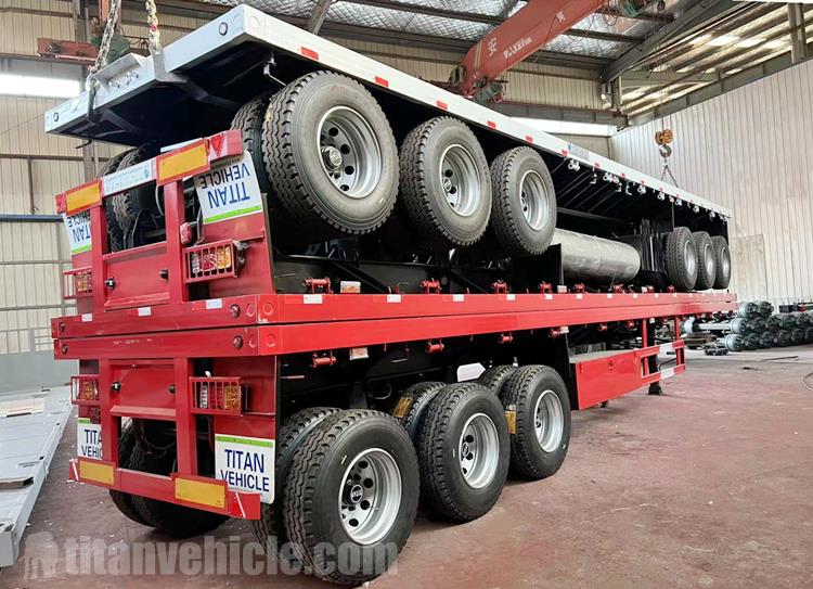Tri Axle 40 Foot Flat Bed Trailer for Sale In Congo Null
