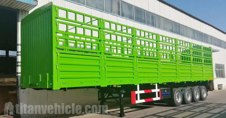4 Axle 80 Ton Fence Cargo Trailer for Sale In Sudan