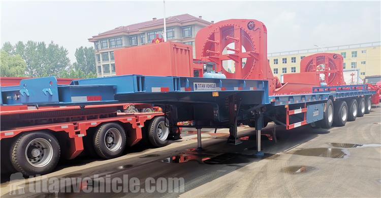 5 Axle 56m Extendable Lowbed Trailer for Sale In Kazakhstan