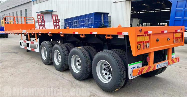 4 Axle Flatbed Trailer with Front Wall for Sale In Mali