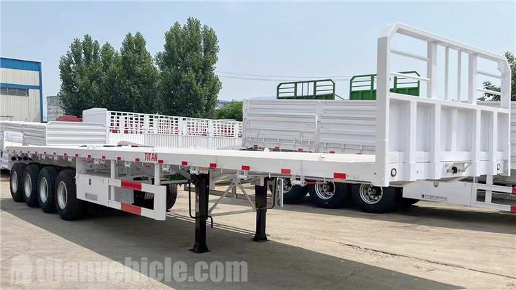 4 Axle Flatbed Semi Trailer with Front Wall for Sale In Malawi