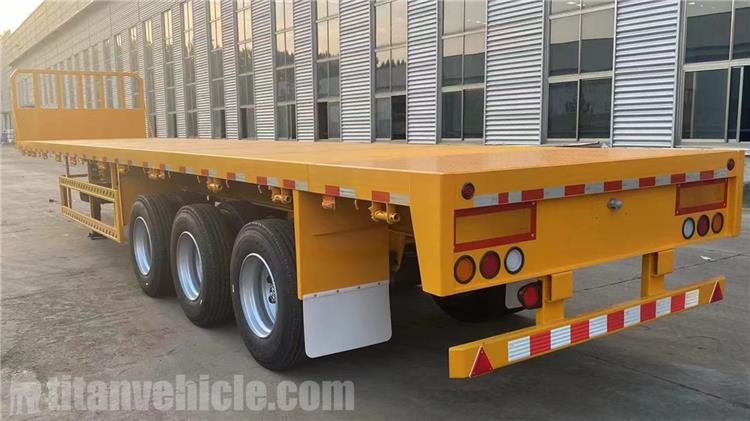 Tri Axle Flatbed Trailer with Front Wall for Sale In Kenya