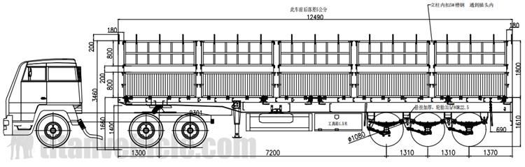 12.5m Fence Cargo Semi Trailer for Sale In Mozambique