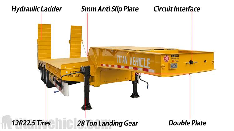 3 Axle 60 Ton Low Loader Trailer for Sale Guinea