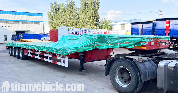 100 ton 4 Axle Low Bed Trailer for Sale in Mozambique