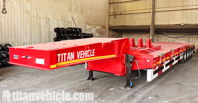 100 ton 4 Axle Low Bed Trailer for Sale in Mozambique