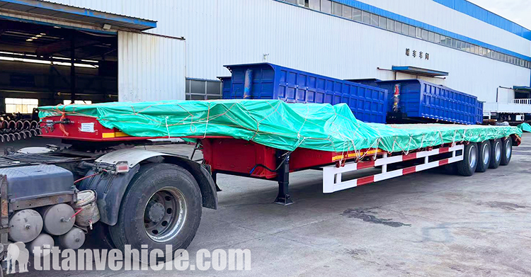 100 ton 4 Axle Low Bed Trailer for Sale in Mozambique