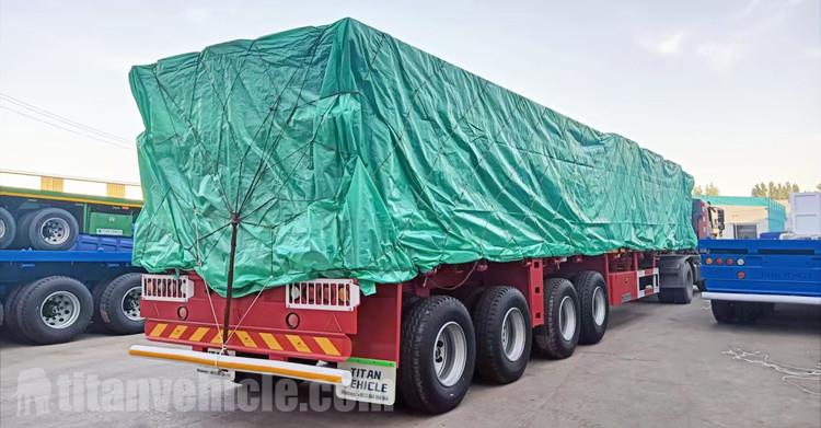 45FT 4 Axle Flatbed Trailers Ready Ship to Ghana