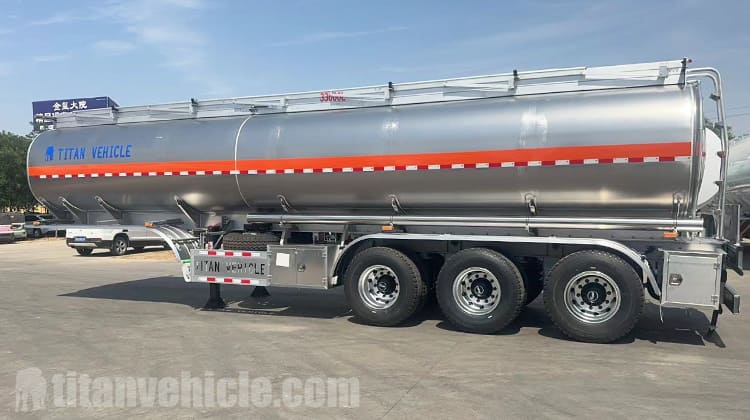 3 Axle 33000 Liters Aluminum Semi Fuel Tanker Trailer for Sale in Congo