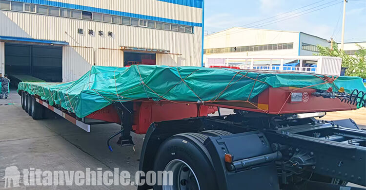 4 Axle 100 Ton Lowbed Truck Trailer for Sale in Zambia
