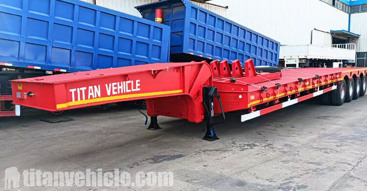 4 Axle 100 Ton Lowbed Truck Trailer for Sale in Zambia