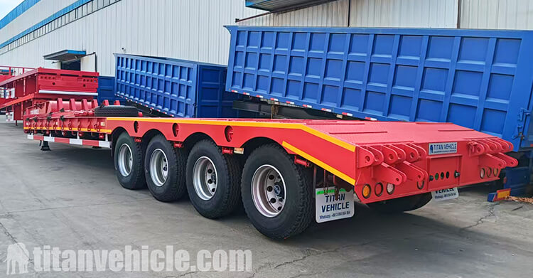 4 Axle 100 Ton Lowbed Truck Trailer for Sale in Zambia