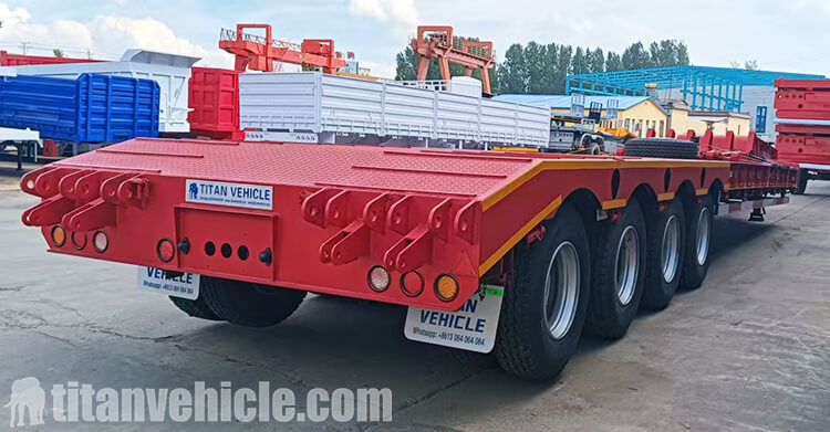 4 Axle 100 Ton Lowbed Truck Trailer for Sale in Zambia