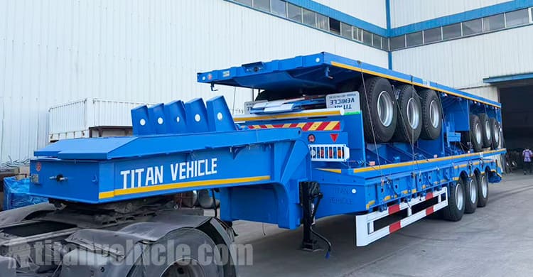 Tri Axle Flatbed Container Trailer Lowbed Trailer in Congo