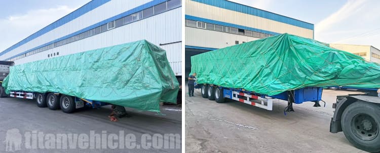 Tri Axle Flatbed Container Trailer Lowbed Trailer in Congo