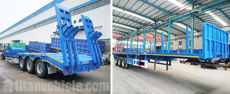 Tri Axle Flatbed Container Trailer Lowbed Trailer in Congo