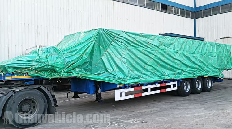 Tri Axle Flatbed Container Trailer Lowbed Trailer in Congo