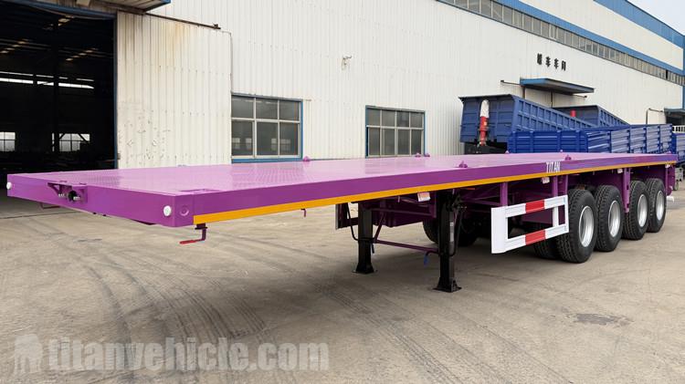 Customized Color 4 Axle 45FT Flatbed Trailer for Sale in Ghana