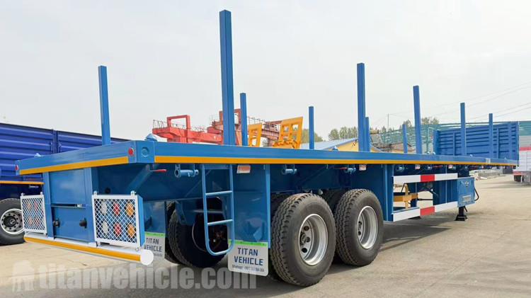 2 Axle Flatbed Trailer with Pipe Stakes for Sale in Saudi Arabia