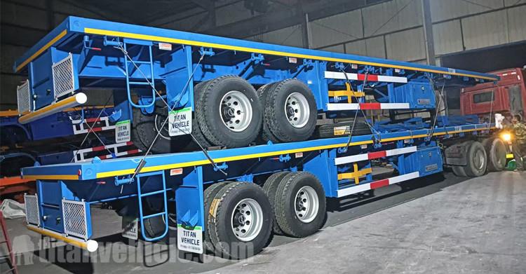 2 Axle Flatbed Trailer with Pipe Stakes for Sale in Saudi Arabia