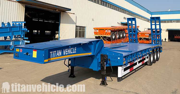 3 Axle 80 Ton Lowbed Trailer Truck for Sale in Tanzania