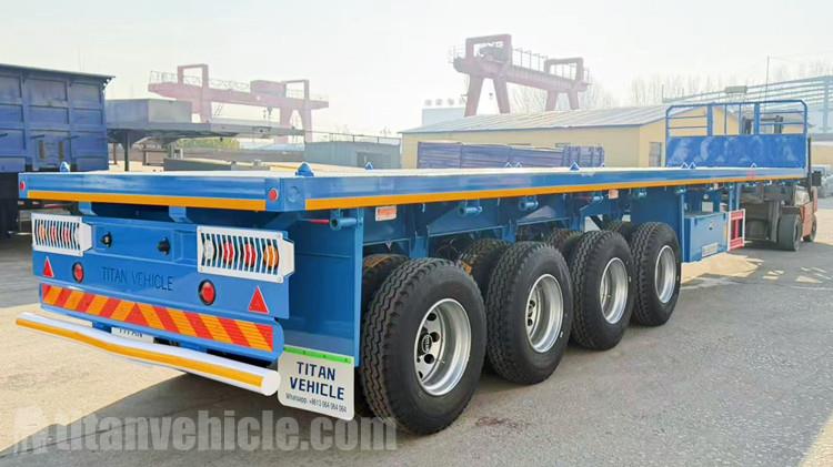 4 Axle 80 Ton Flat Bed Semi Trailer for Sale in Ghana