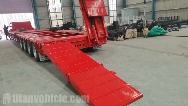 150 Ton Low Loader Trailer with Folding Ramp for Sale in Algeria