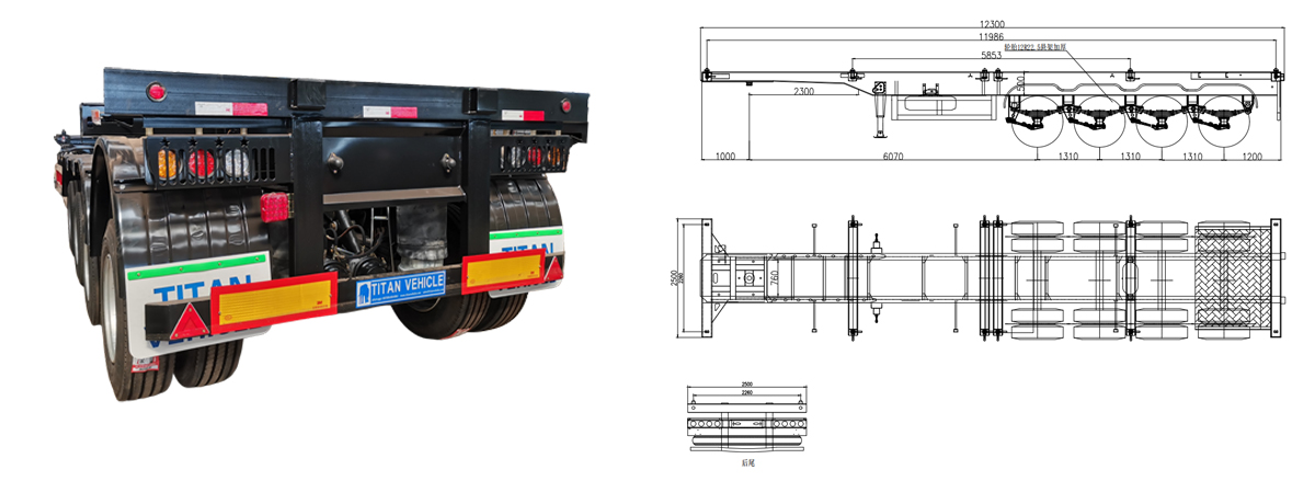 4 Axle Container Chassis Trailer in Stock Promotion FOB Price: 11700 USD