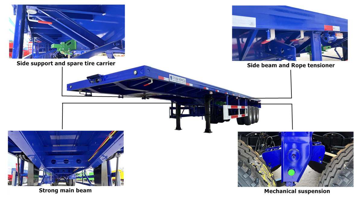 In Stock! 3 Axle Flatbed Semi Trailer Price 10400 USD